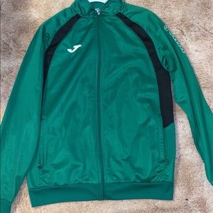 green zip up jacket
